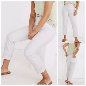 Madewell | The Tall High Rise Slim Boyjean Tile White 30 Tall